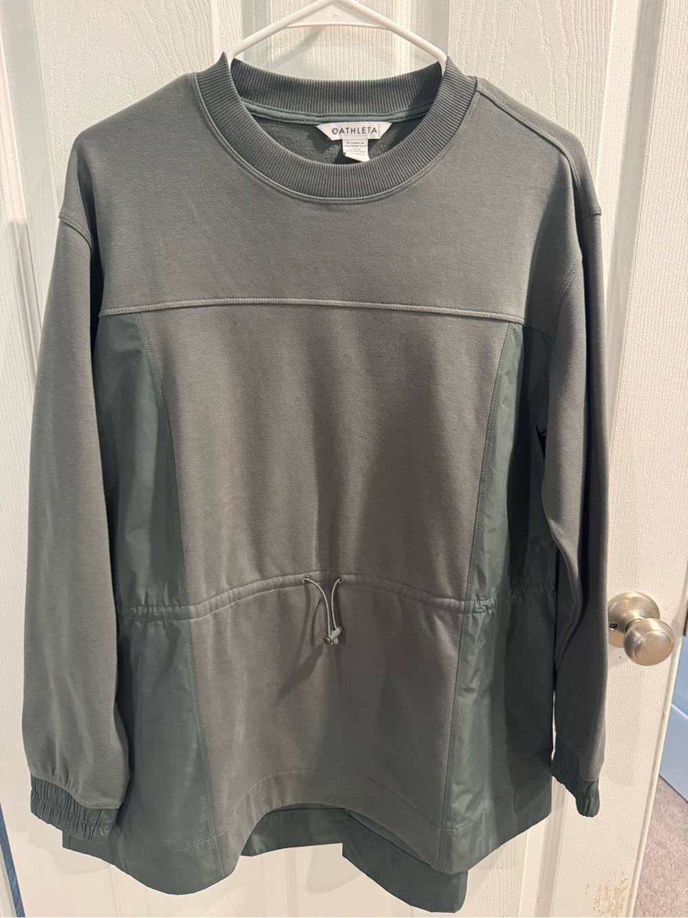 Athleta Women’s Mixed Media Pullover Tunic - Olive Green